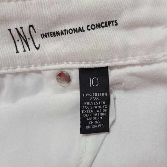 INC Denim White Skinny Leg Regular Fit Crop Jeans size 10 - Picture 2 of 12